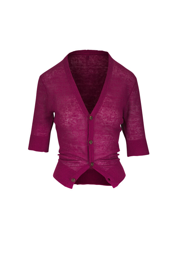 R13 Plum Pink Split Hem Cardigan