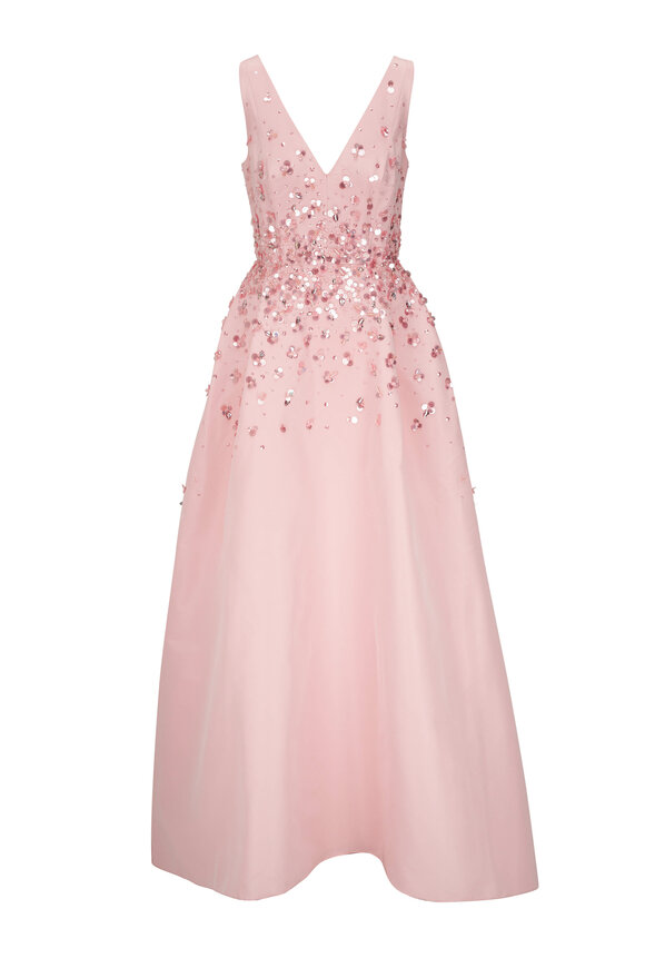 Carolina Herrera - Blush Embellished A-Line Gown