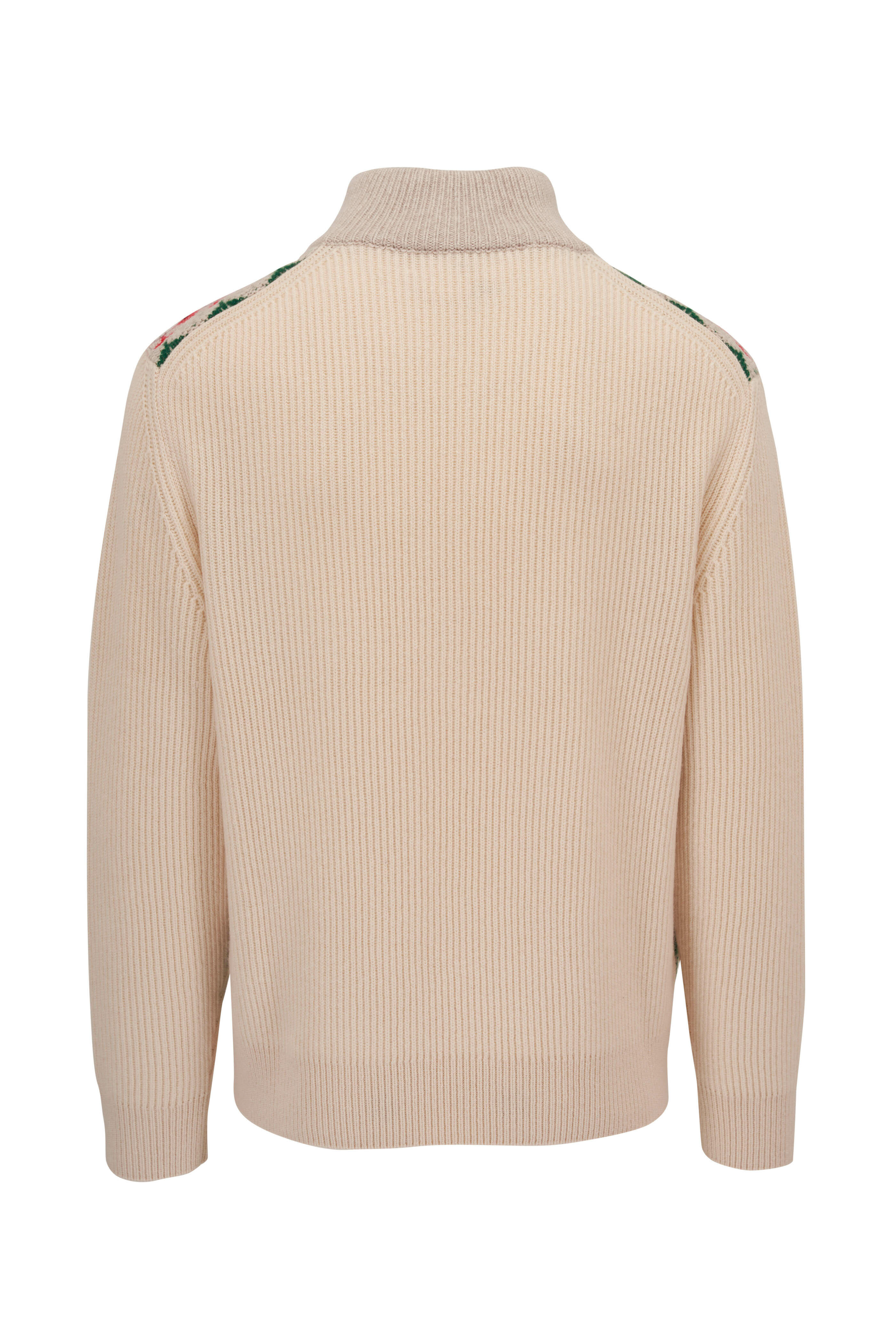 Loro Piana - White Cashmere Quarter Zip Sweater | Mitchell