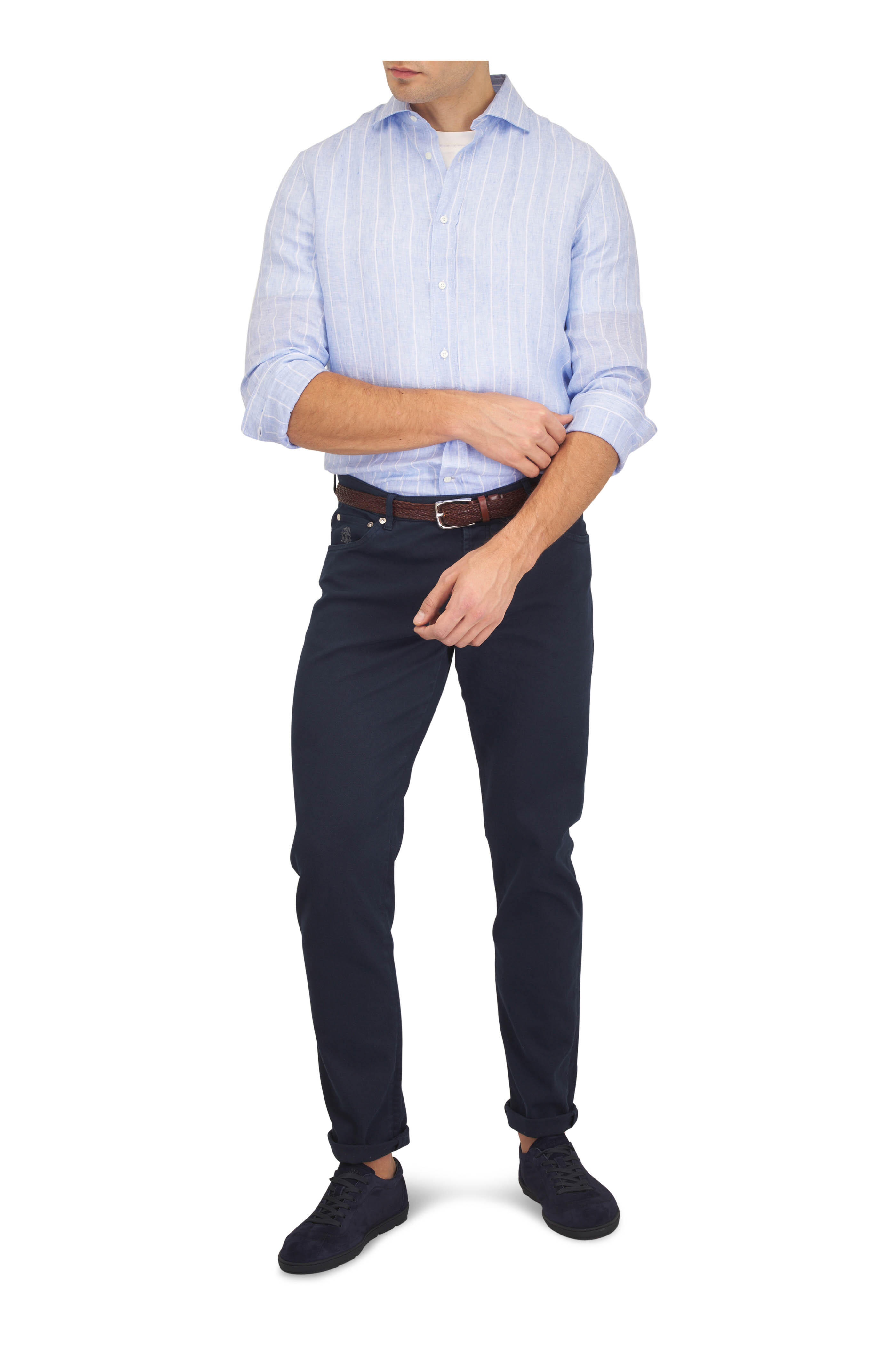 Brunello Cucinelli - Navy Five Pocket Skinny Fit Jean