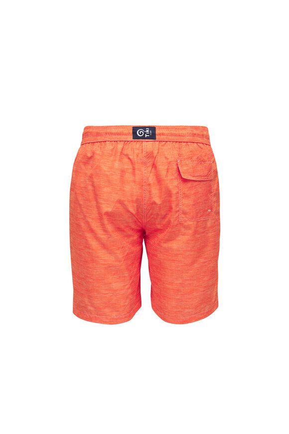 Tiki Orange Linen Print Swim Trunks - view 4