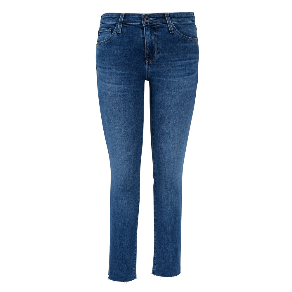 AG Prima Raw Edge Split Hem Crop Jean Mitchell Stores