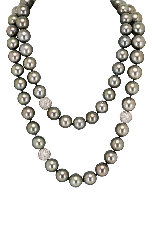 Cairo - Tahitian Pearl & Diamond Opera Necklace
