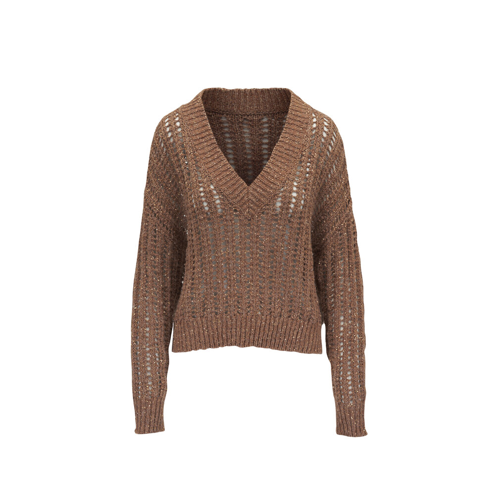 【関税&送料込】Brunello Cucinelli Sequinned Knit Long Glove Dazzling knit gloves for Woman in Beige | Brunello Cucinelli