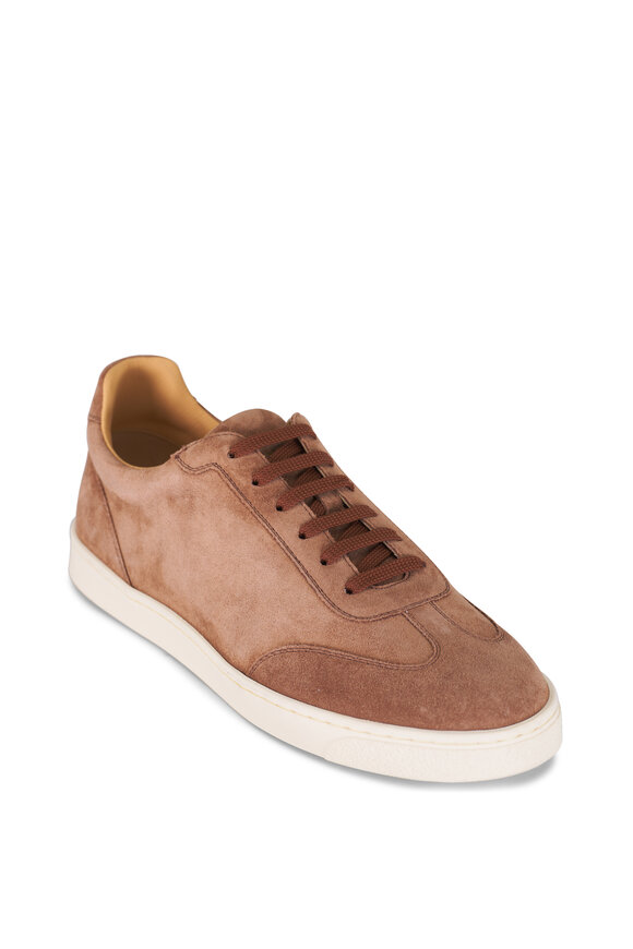 Brunello Cucinelli Brown Suede Low Top Sneaker