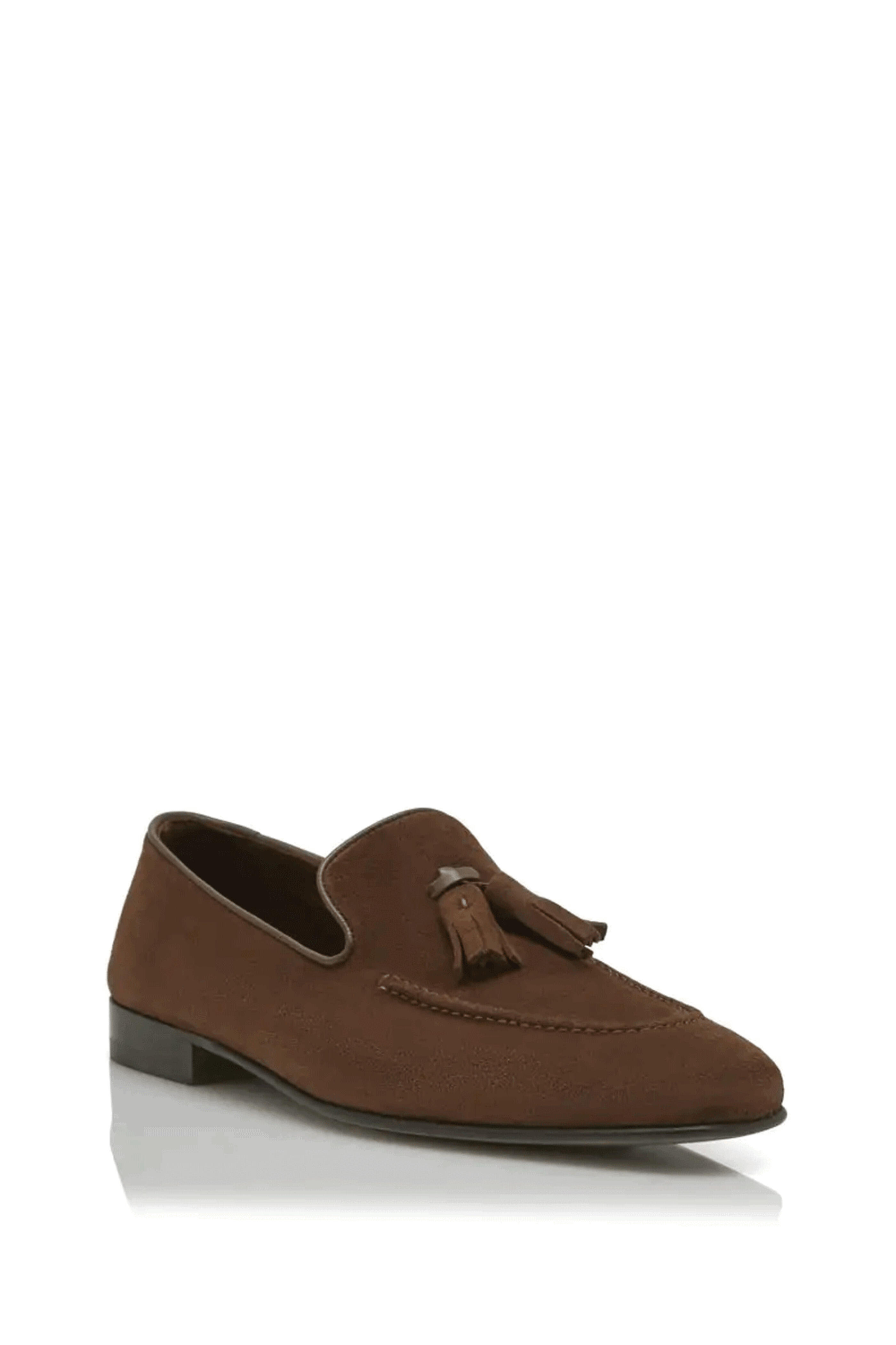 Manolo Blahnik - Chester Suede Tassel Loafer in Dark Brown