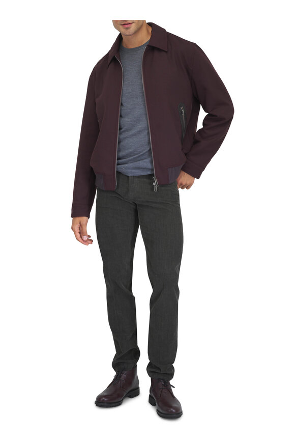 Patrick Assaraf Castlerock Gray Wool Crewneck Sweater - view 2