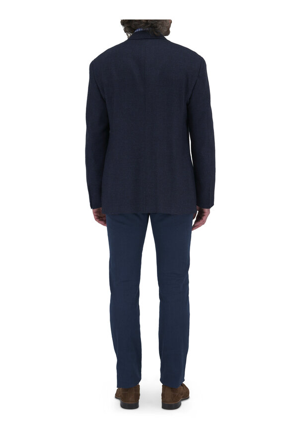 Canali - Kei Navy Mini Check Wool & Cashmere Sportcoat 