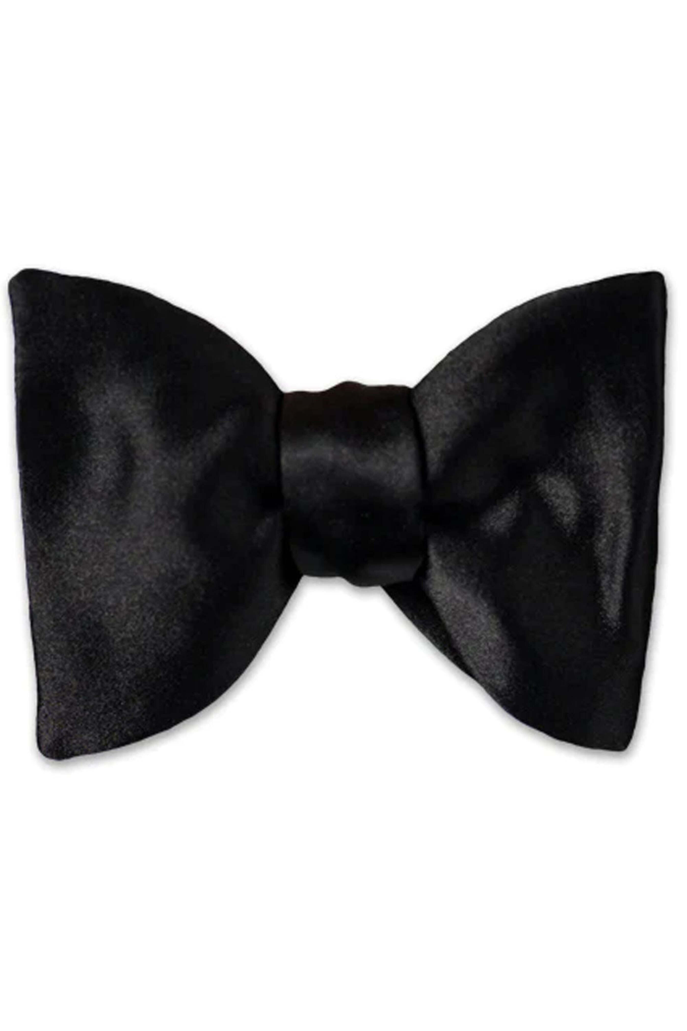 Shawn Christopher - Black Large Satin Bow Tie