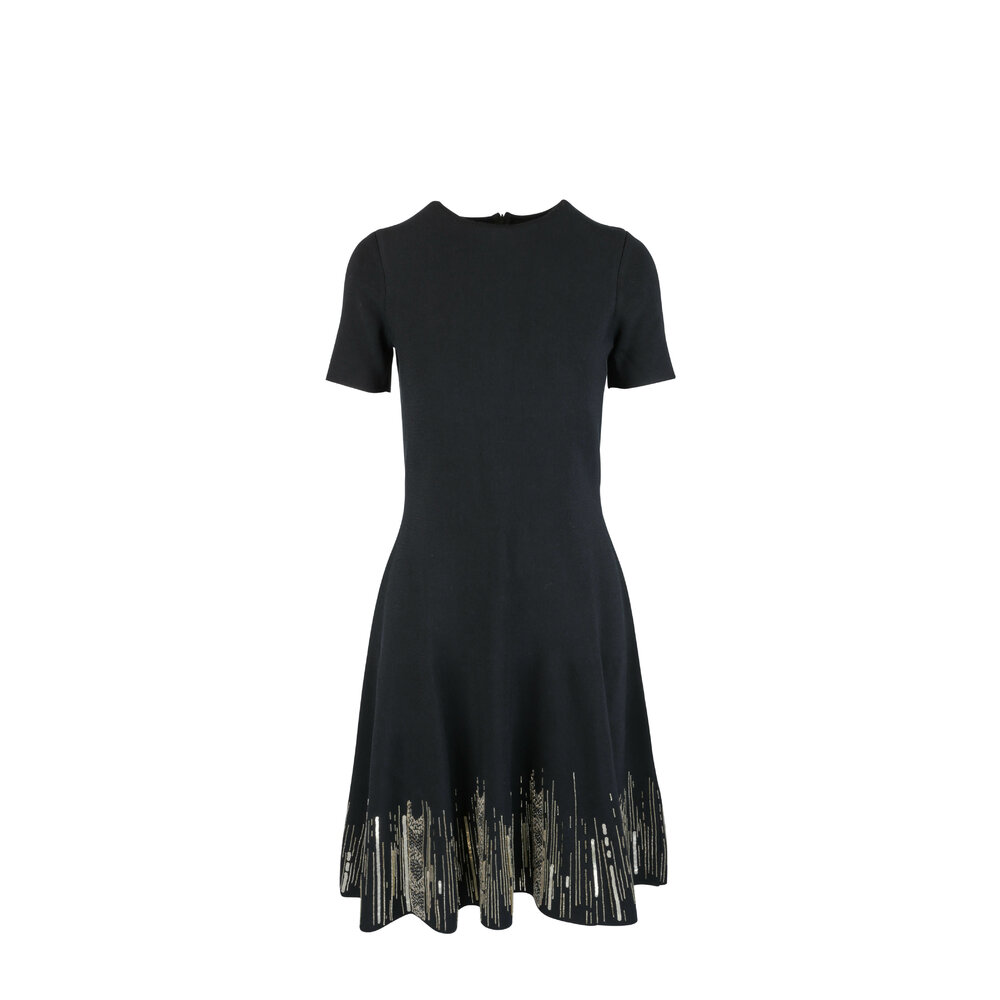 oscar de la renta black and gold dress Fall 2008 Oscar De La Renta Strapless Hand Painted Gold & Black Silk Dress