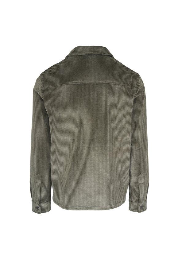 Marco Pescarolo Urus Olive Green Cotton & Cashmere Full Zip Jacket - view 3