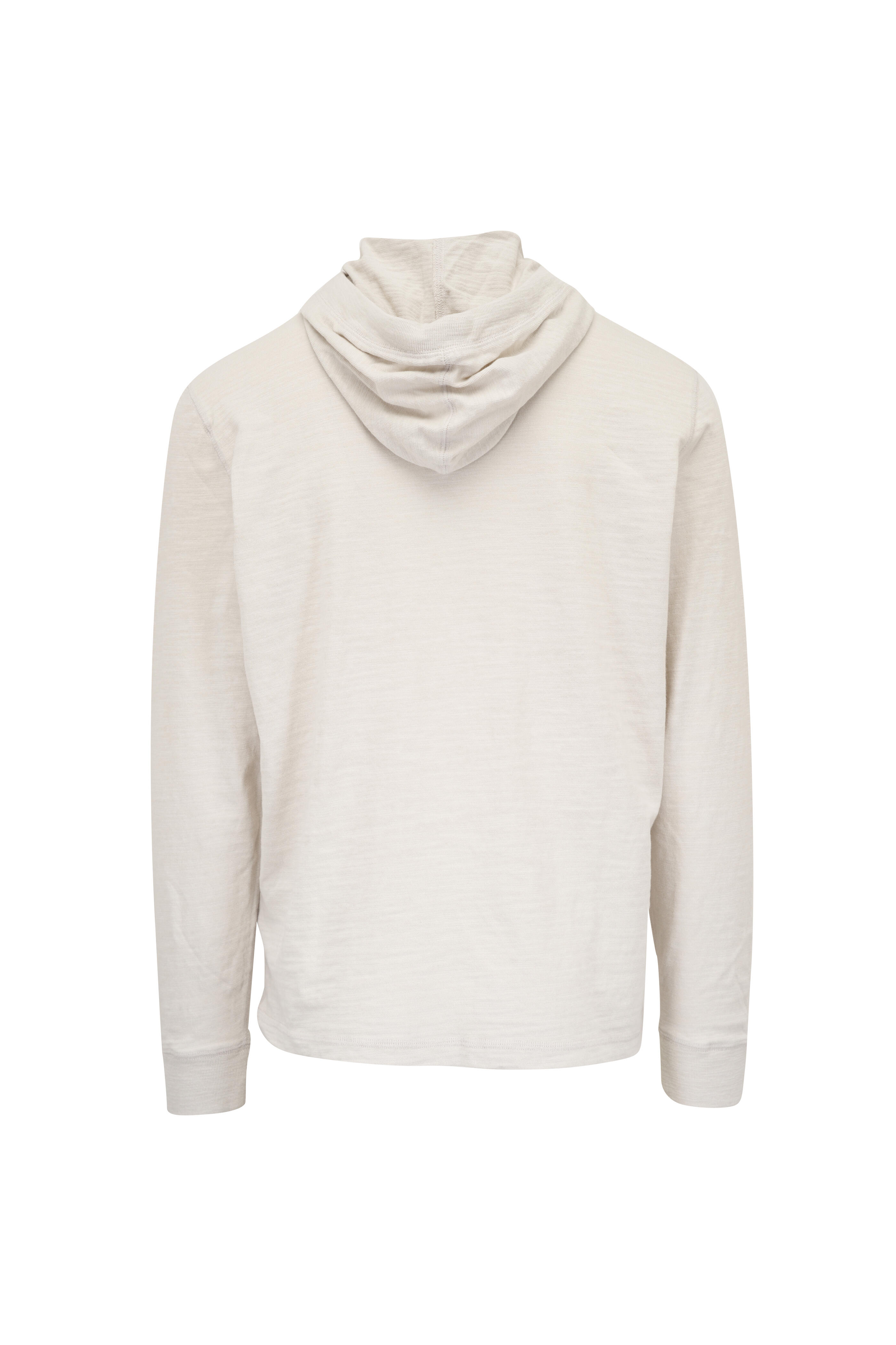 Faherty Brand - Sunwashed Ice Gray Surf Stripe Cotton Hoodie - view 2