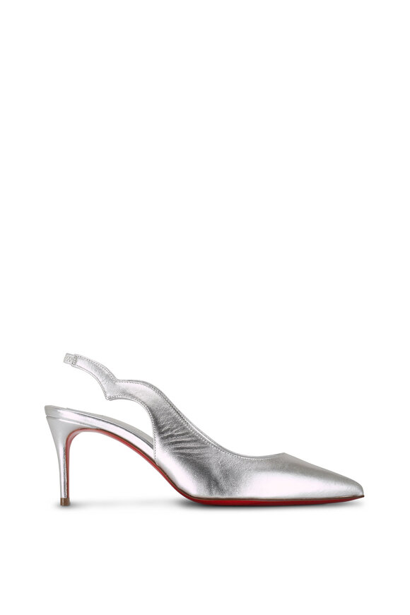 Christian Louboutin - Hot Chick Silver Leather Slingback Pump, 70mm 