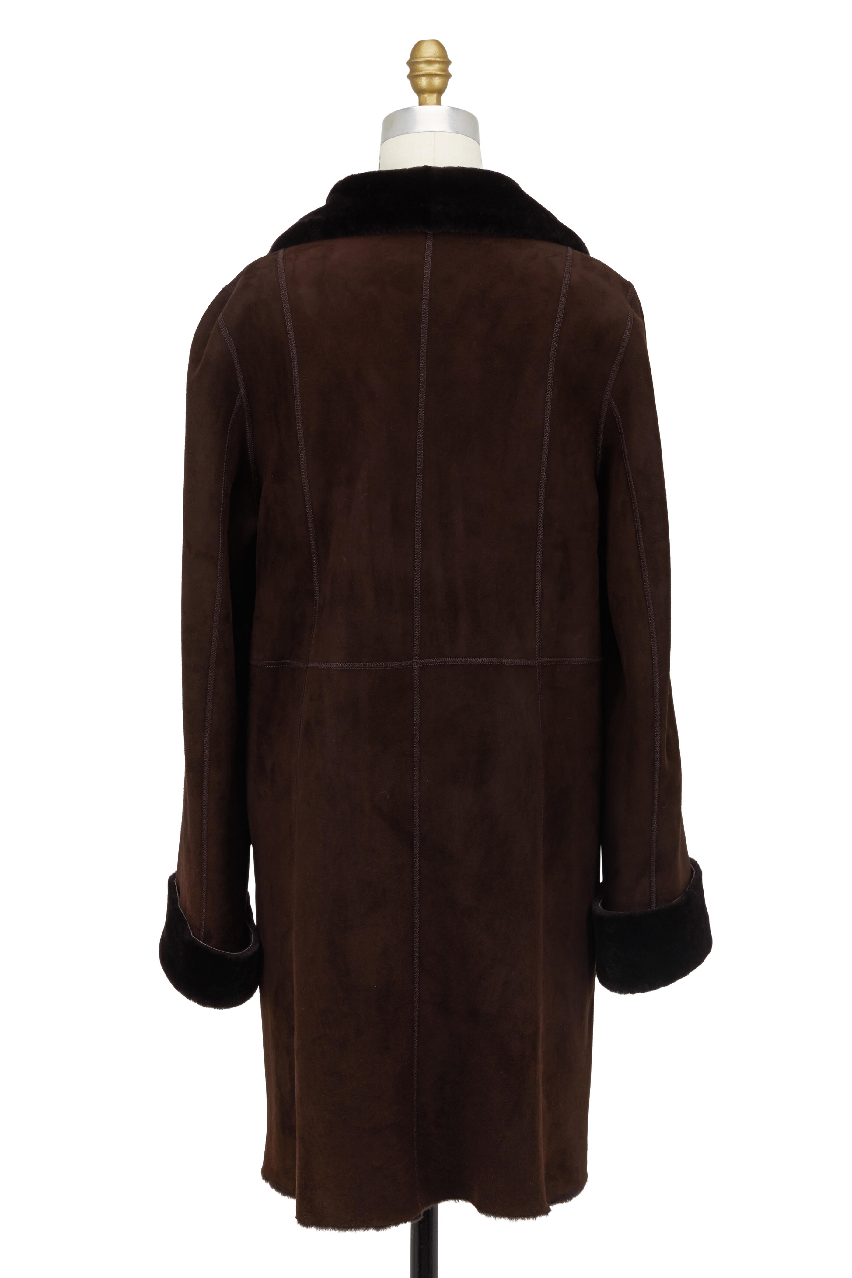 Viktoria Stass - Ebony Brown Shearling & Suede Reversible Coat