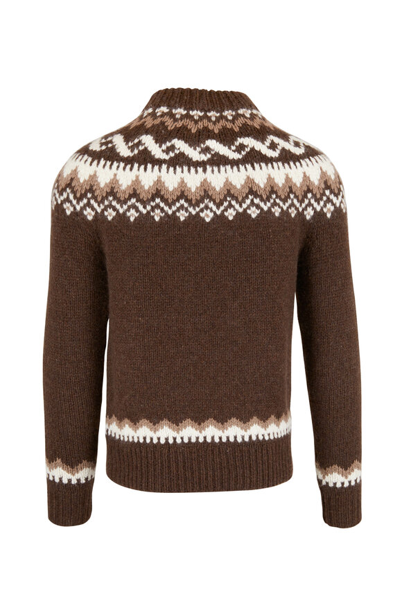 Ralph Lauren Purple Label - Dark Brown Fair Isle Sweater