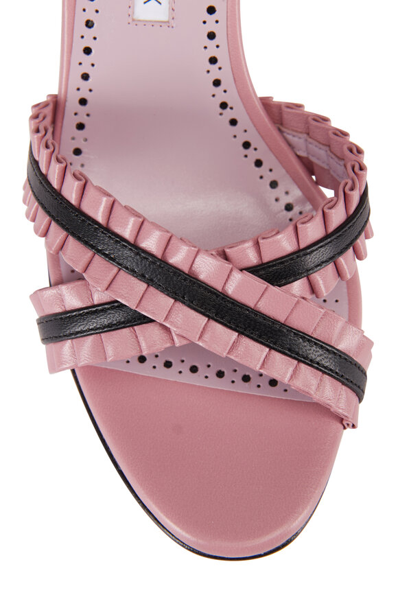 Manolo Blahnik Volusan Pink Leather Slingback Sandal, 70mm - view 4