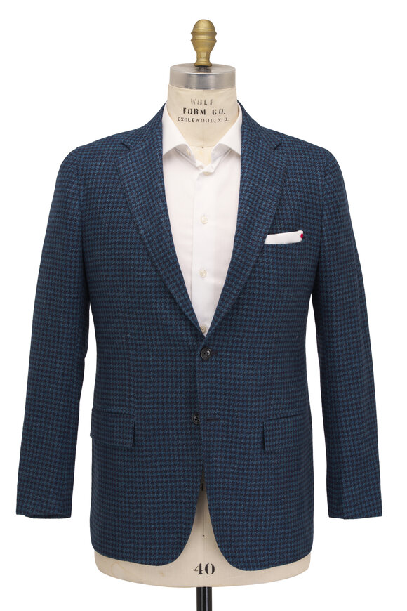 Kiton - Teal Houndstooth Sportcoat 