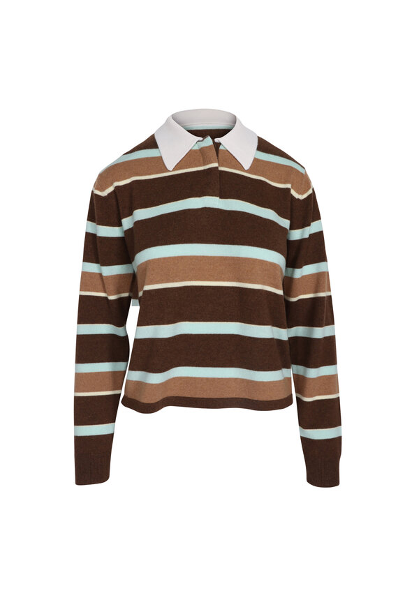 Guest in Residence Crop Chestnut Stripe Rugby Shirt