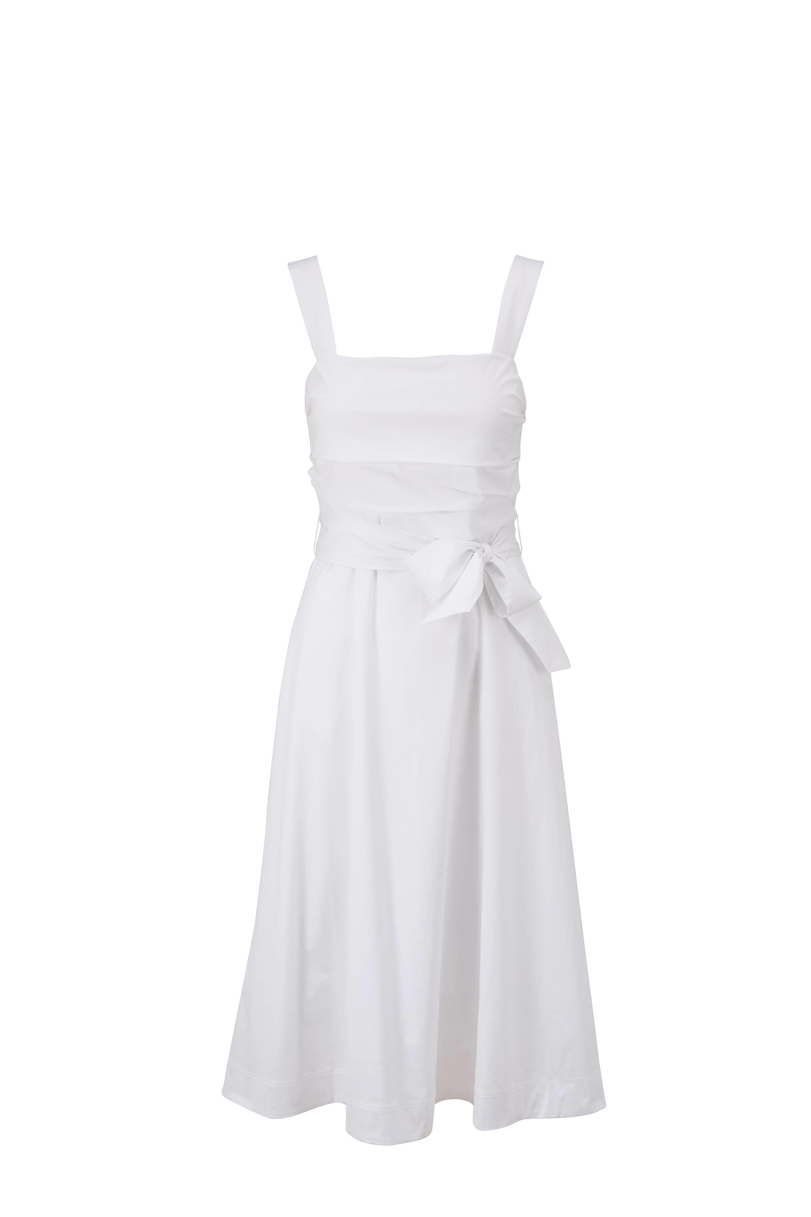 Veronica Beard - Positano White Cotton Sleeveless Dress