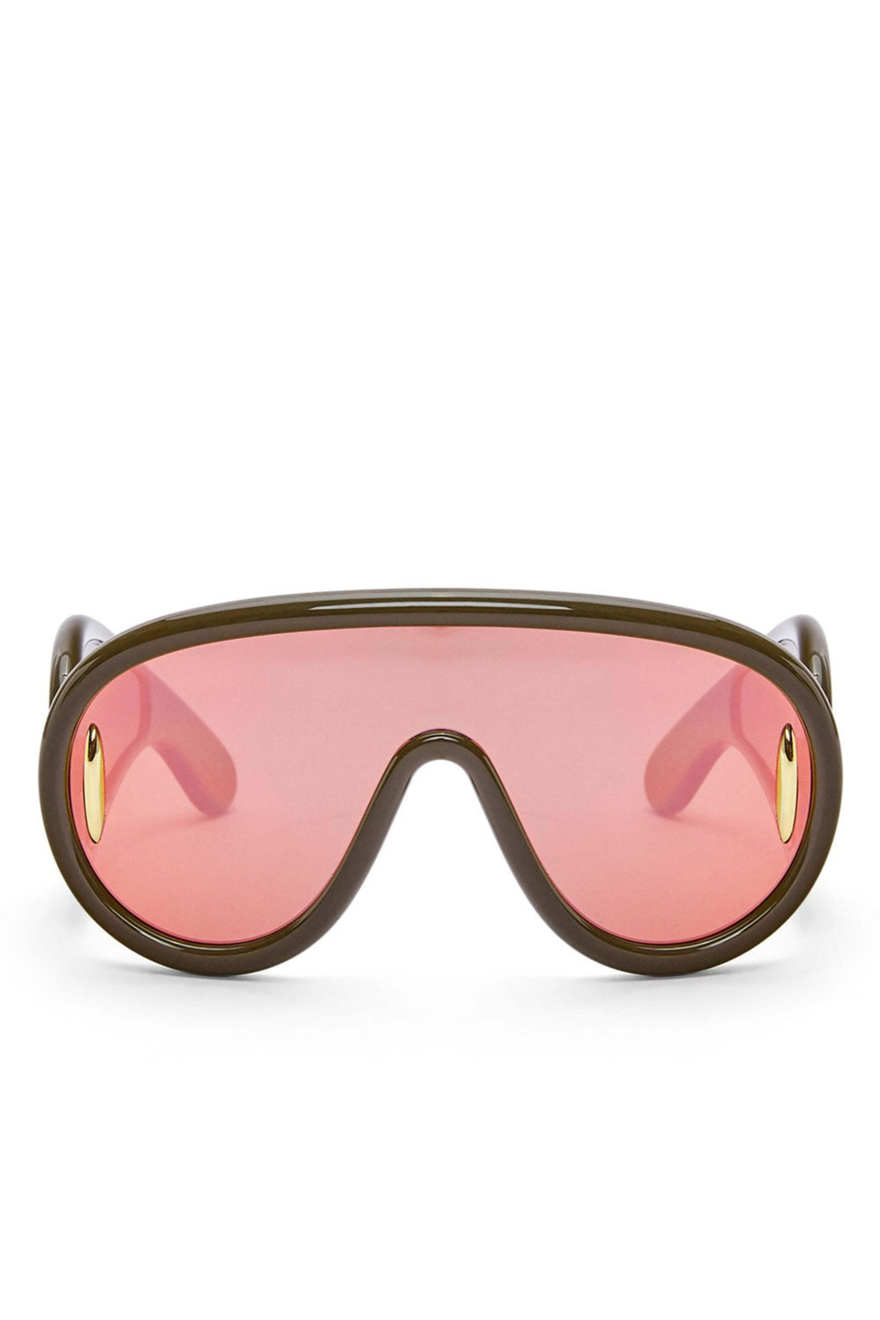 Loewe Sunglasses - Wave Mask Sunglasses in Khaki