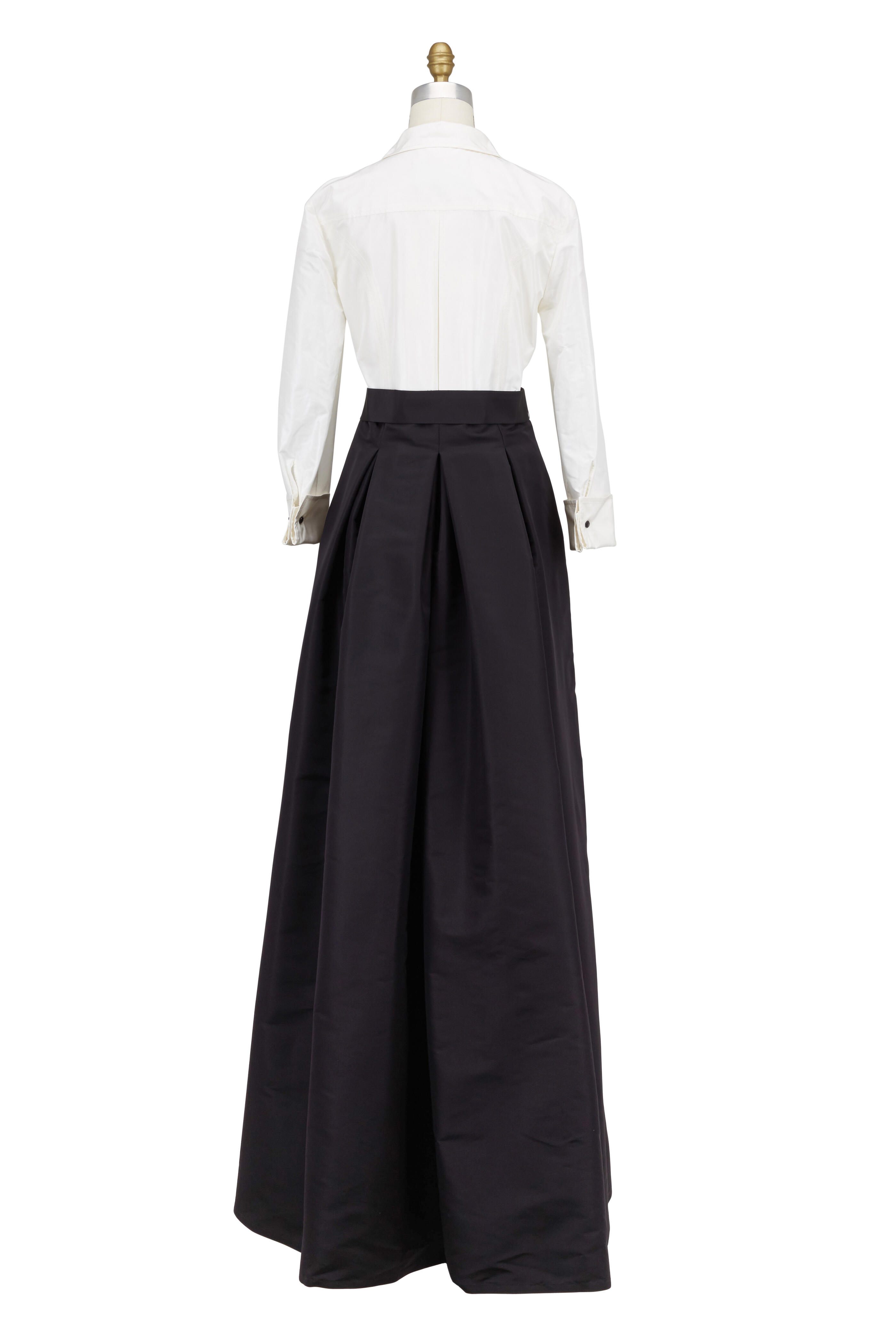 Carolina Herrera - Black & Ivory Silk Trench Dress