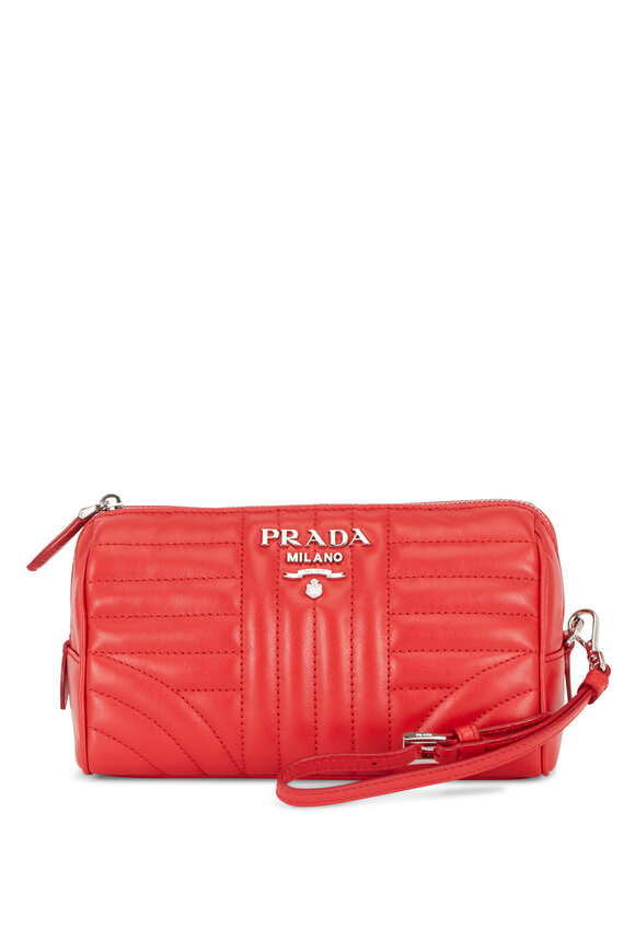 Prada - Red Quilted Leather Wristlet 