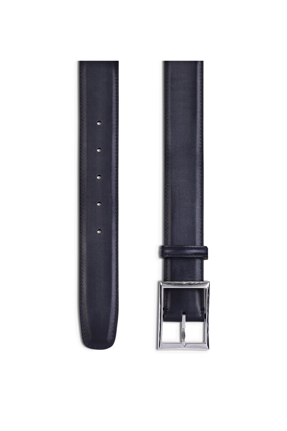Berluti - Classic Nero Grigio Leather Belt