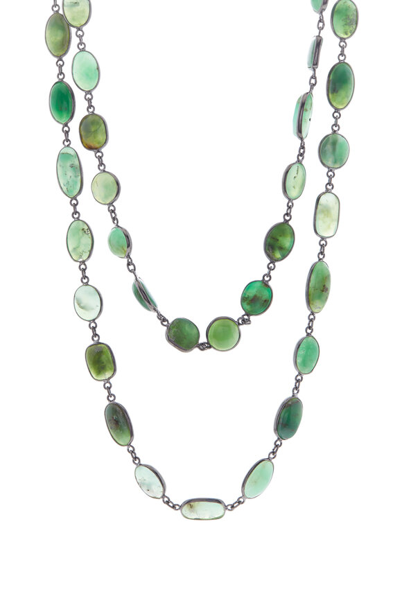 Loriann - Silver Chrysoprase Chain Necklace