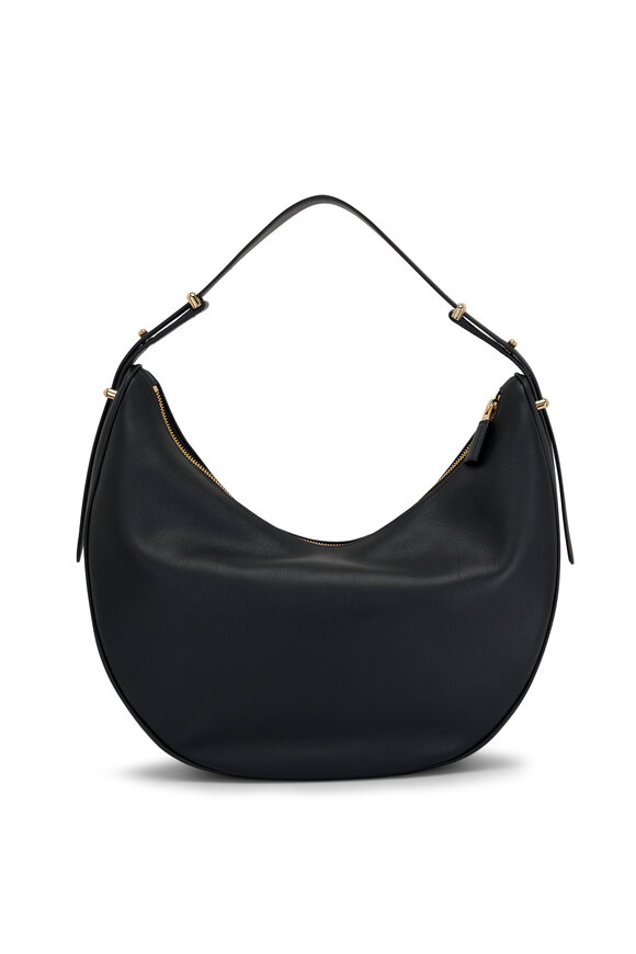 Prada - Large Arque Black Leather Shoulder Bag