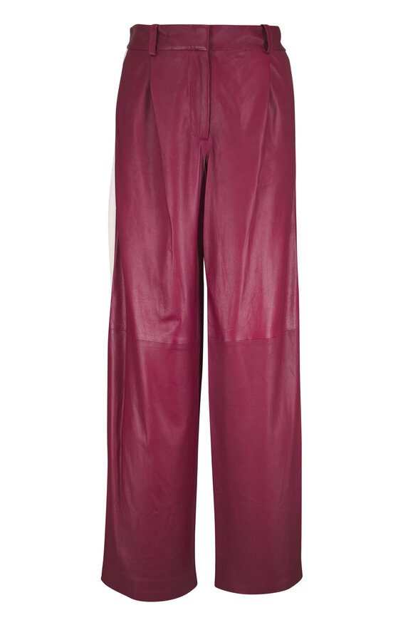 TWP Hudson With Tux Stripe Karanda Red Leather Pant - view 1