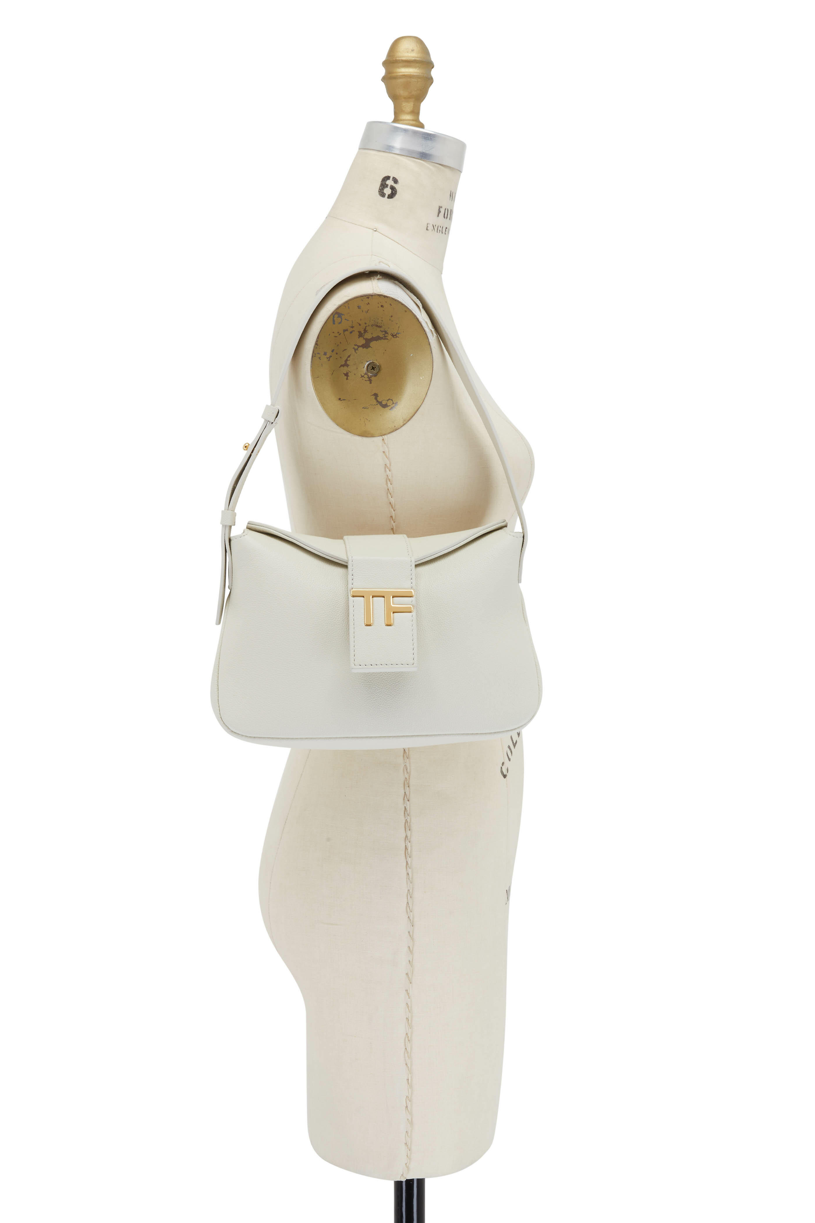 Tom Ford Mini TF Grain Leather Hobo Bag, Silk Taupe, Women's, Handbags & Purses Hobo Bags