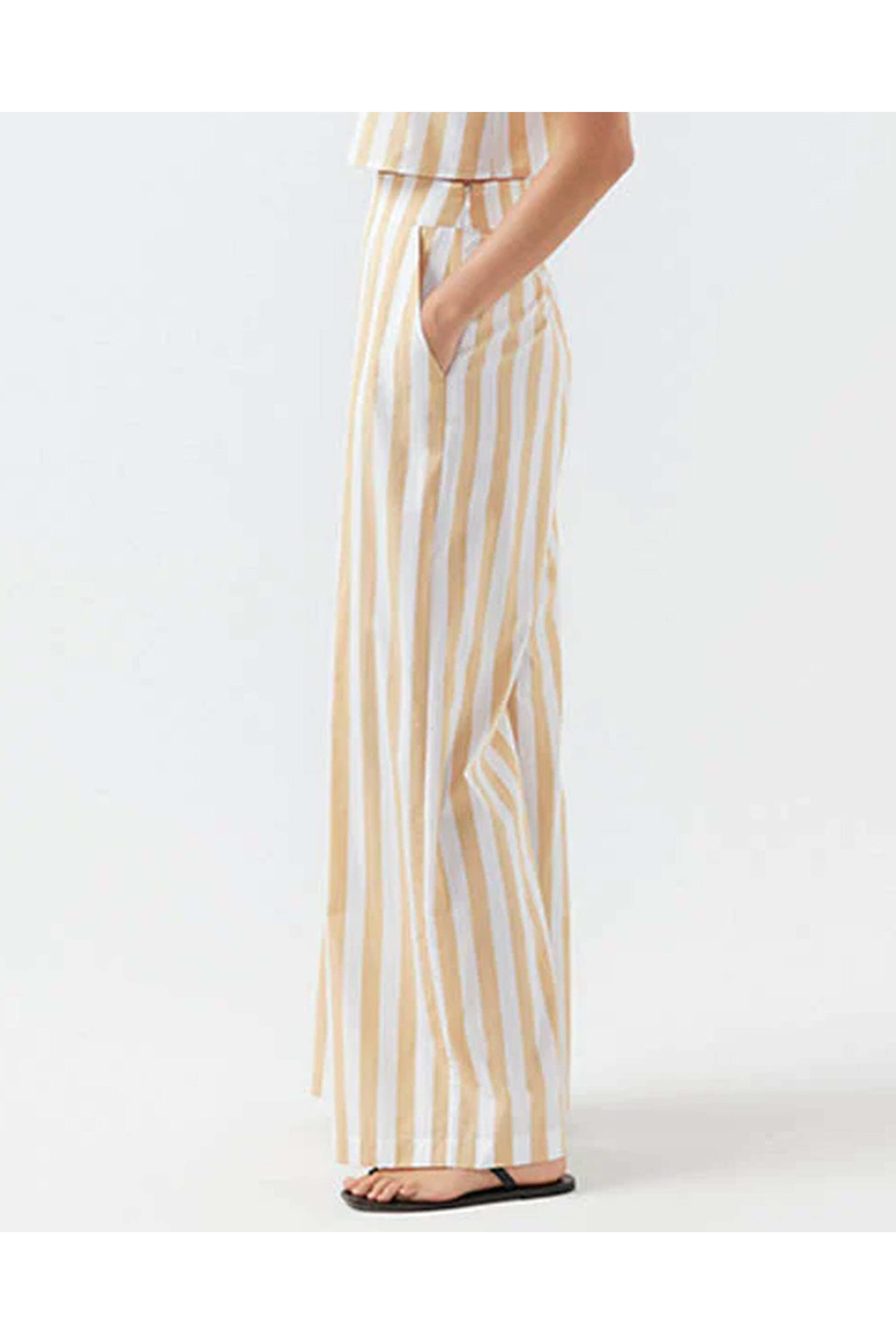 Bird and Knoll - Sand Stripe Darcy Palazzo Pant