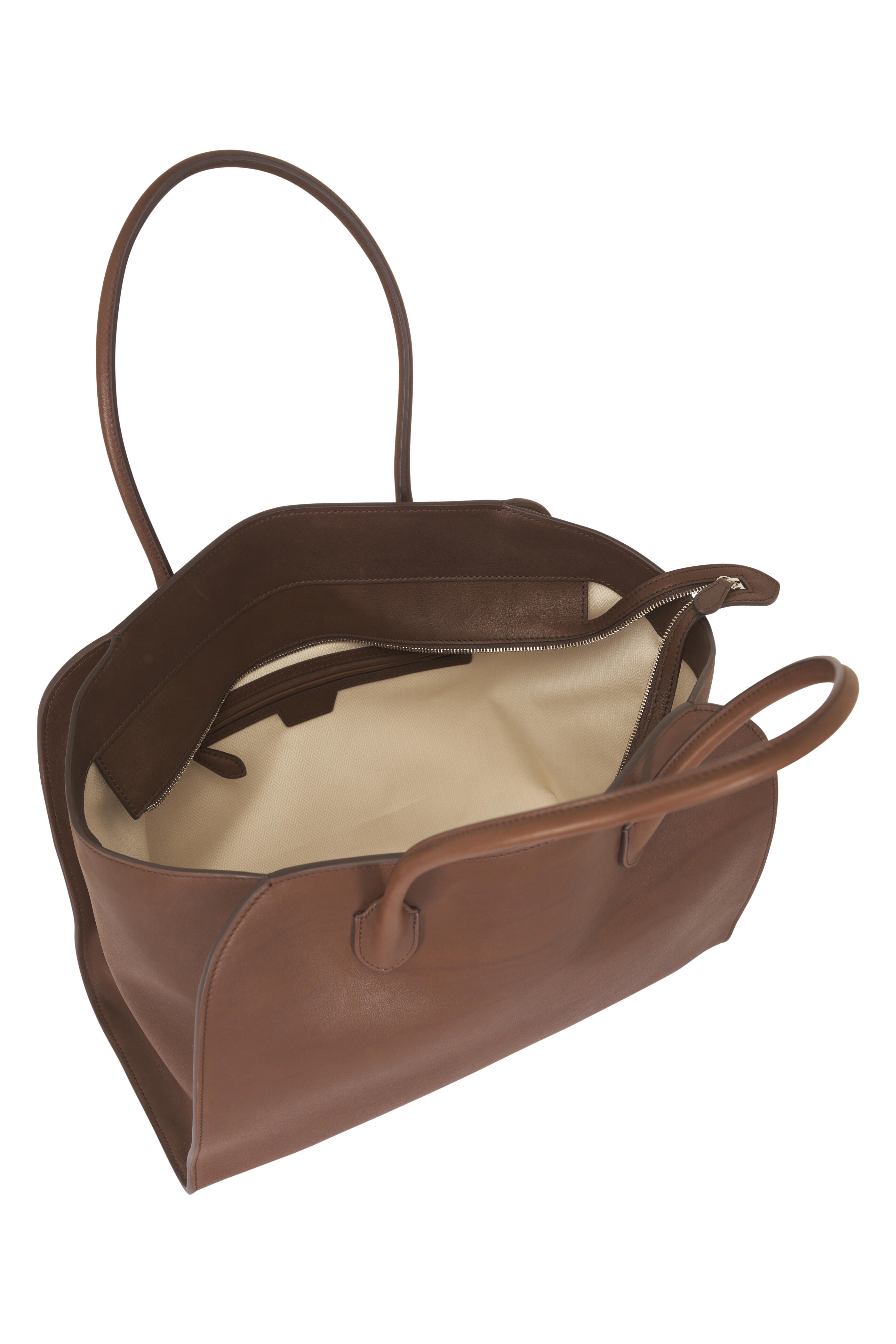 The Row - Marlo 14 Deep Brown Leather Tote