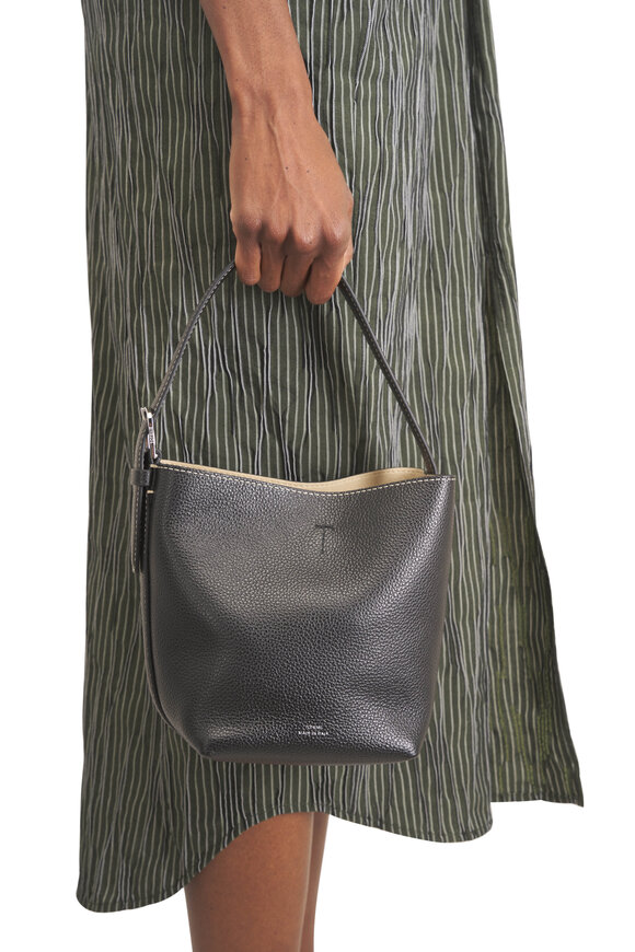 Totême Small Belted Black Grained Leather Tote - view 2