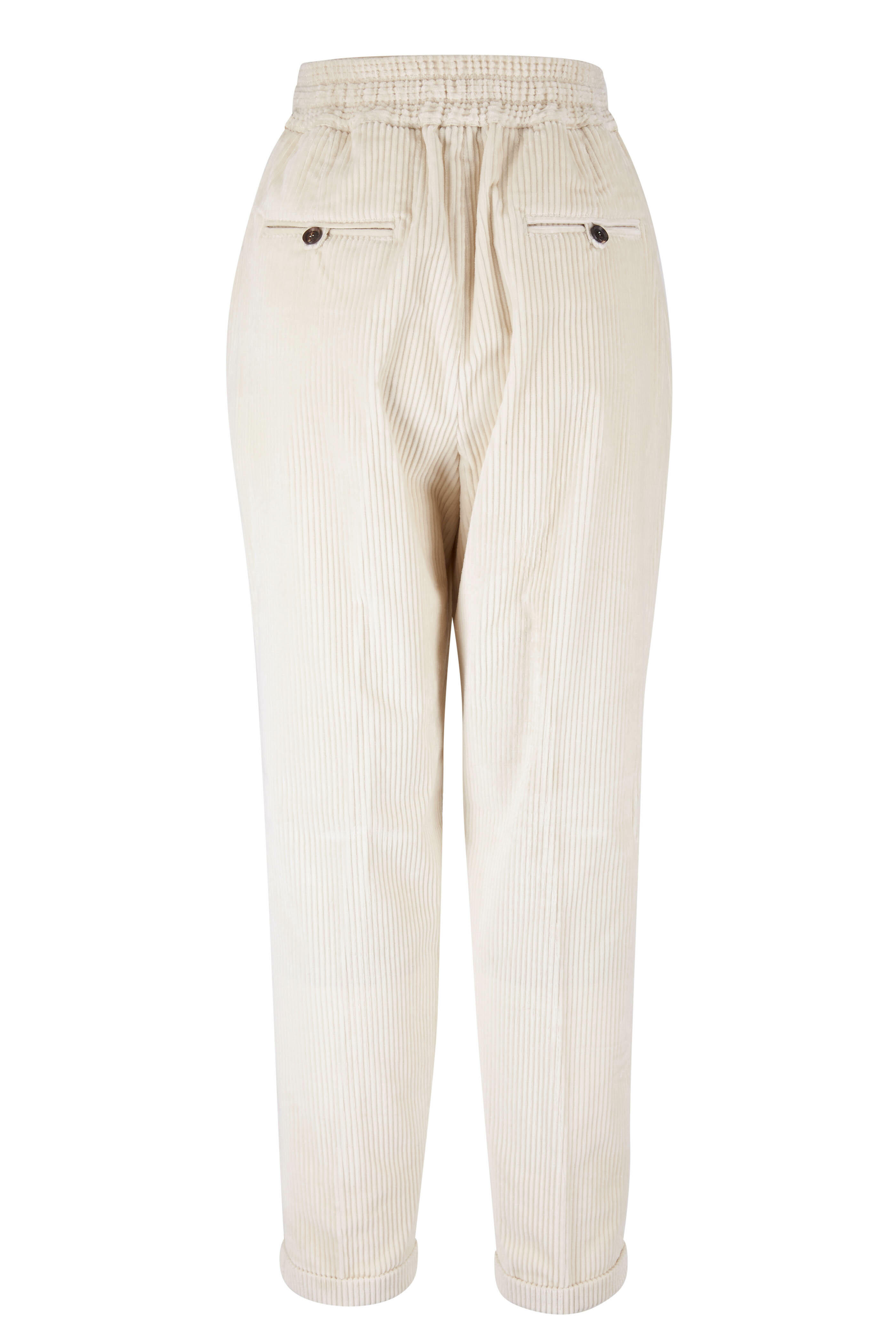 Kiton - Ivory Cotton Corduroy Jogger | Mitchell Stores