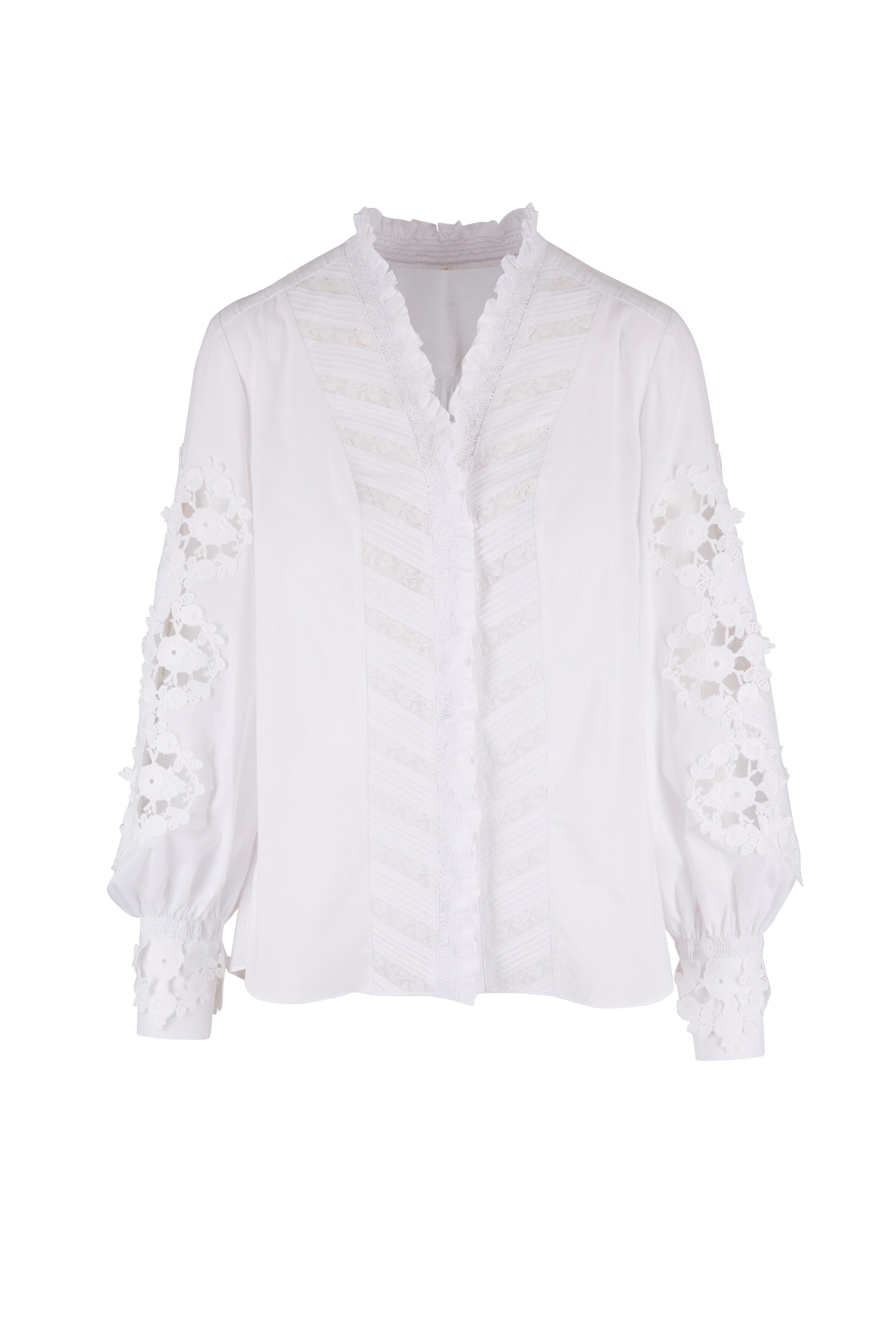 Kobi Halperin - Solene White Lace Sleeve Blouse