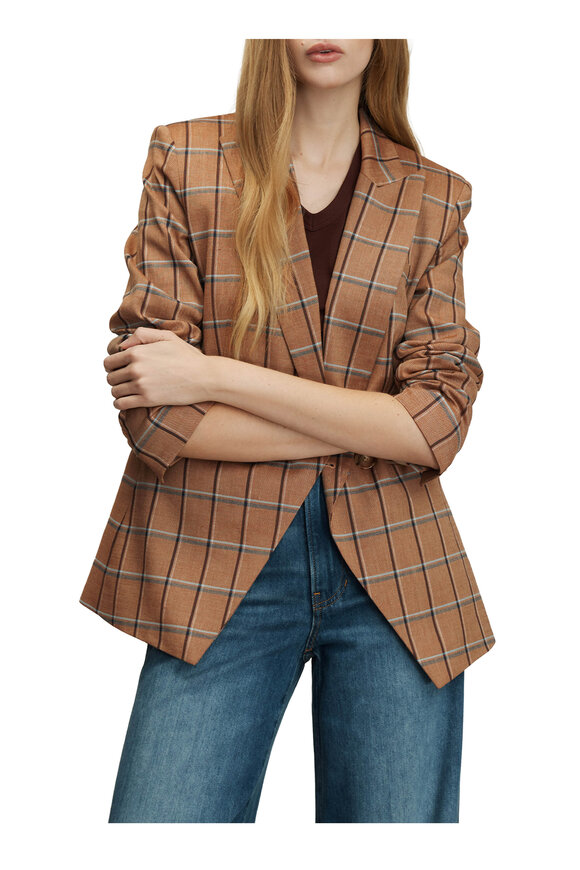 Veronica Beard Rickie Ochre Multicolor Plaid Dickey Jacket - view 4