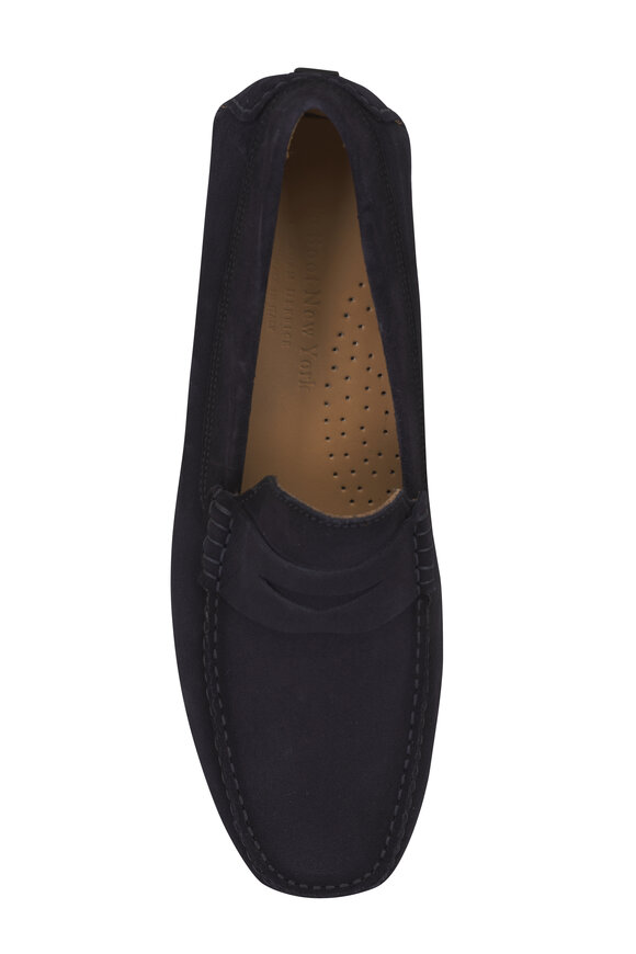 To Boot New York Captain Navy Blue Suede Penny Loafer - view 4