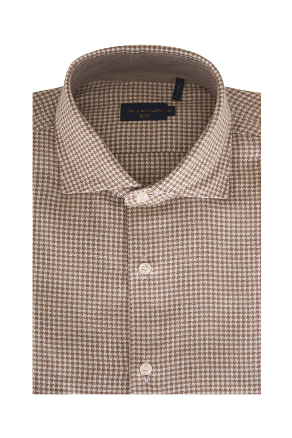 Paul & Shark Beige Houndstooth Sport Shirt - view 1
