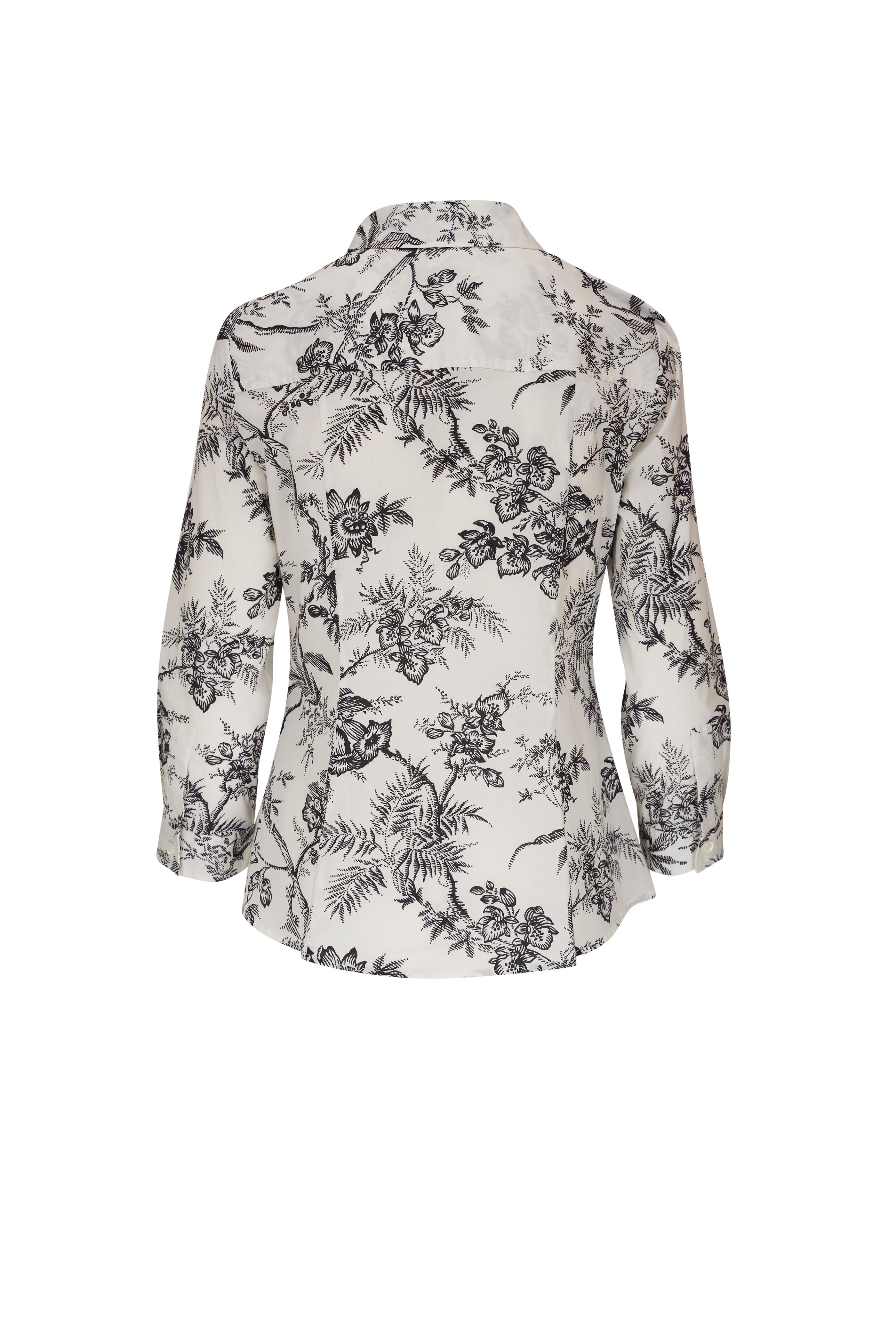 Carolina Herrera - Black & White Stretch Cotton Icon Blouse