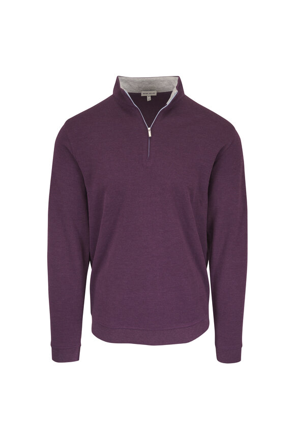 Peter Millar Crown Comfort Purple Quarter Zip Pullover - view 1
