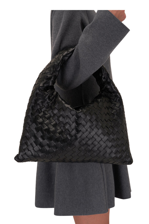 Bottega Veneta - Small Hop Black Intrecciato Leather Hobo Bag