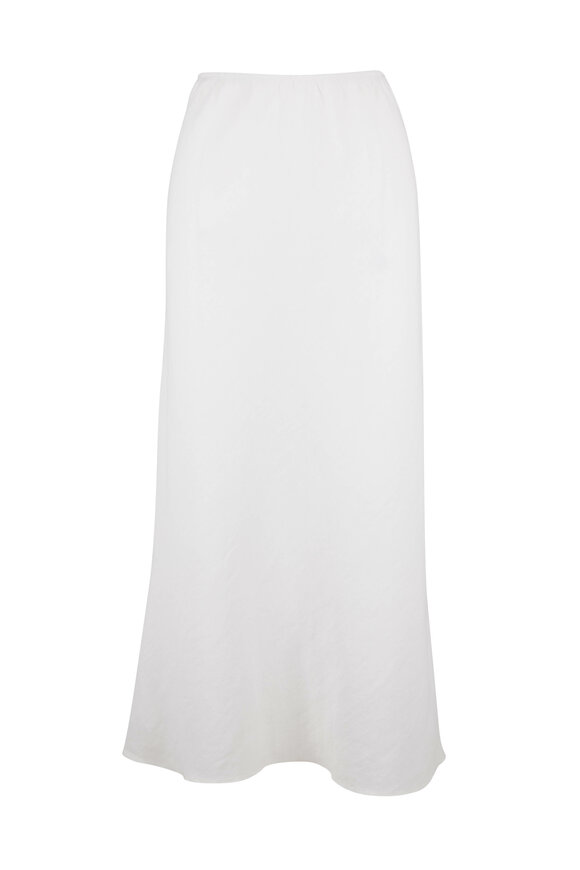 Peter Cohen - Longer Bias White Stretch Linen Skirt