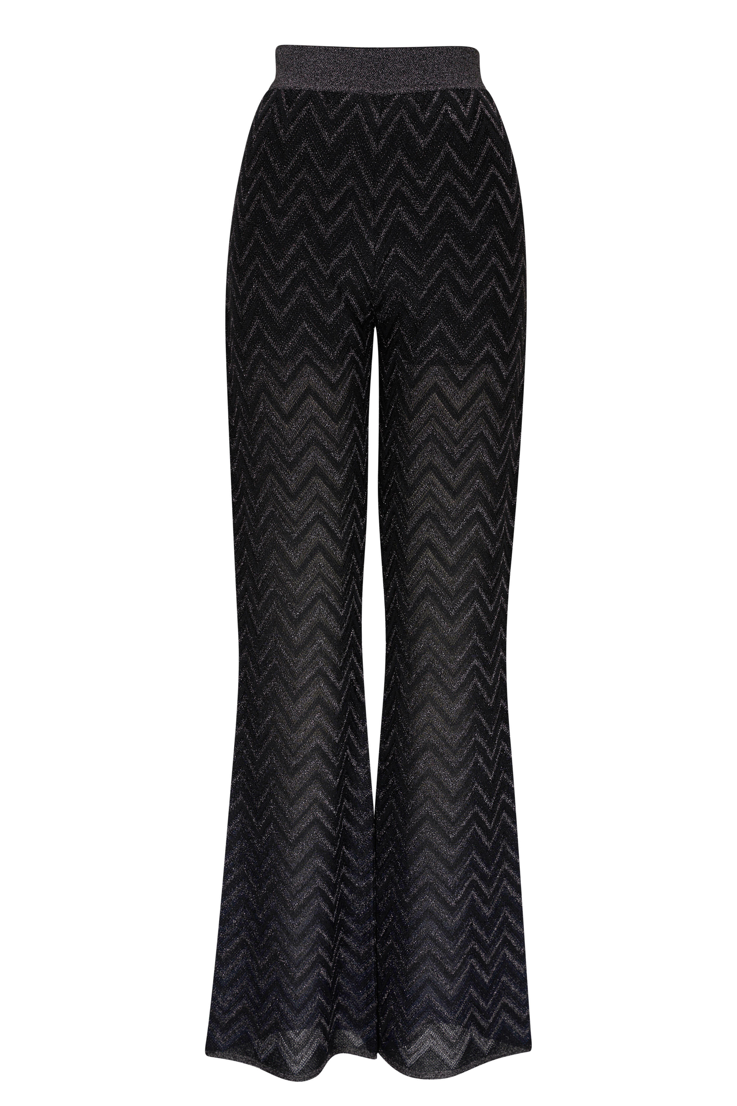 Missoni - Nuanced Zig-Zag Black & Gray Jacquard Flare Pant