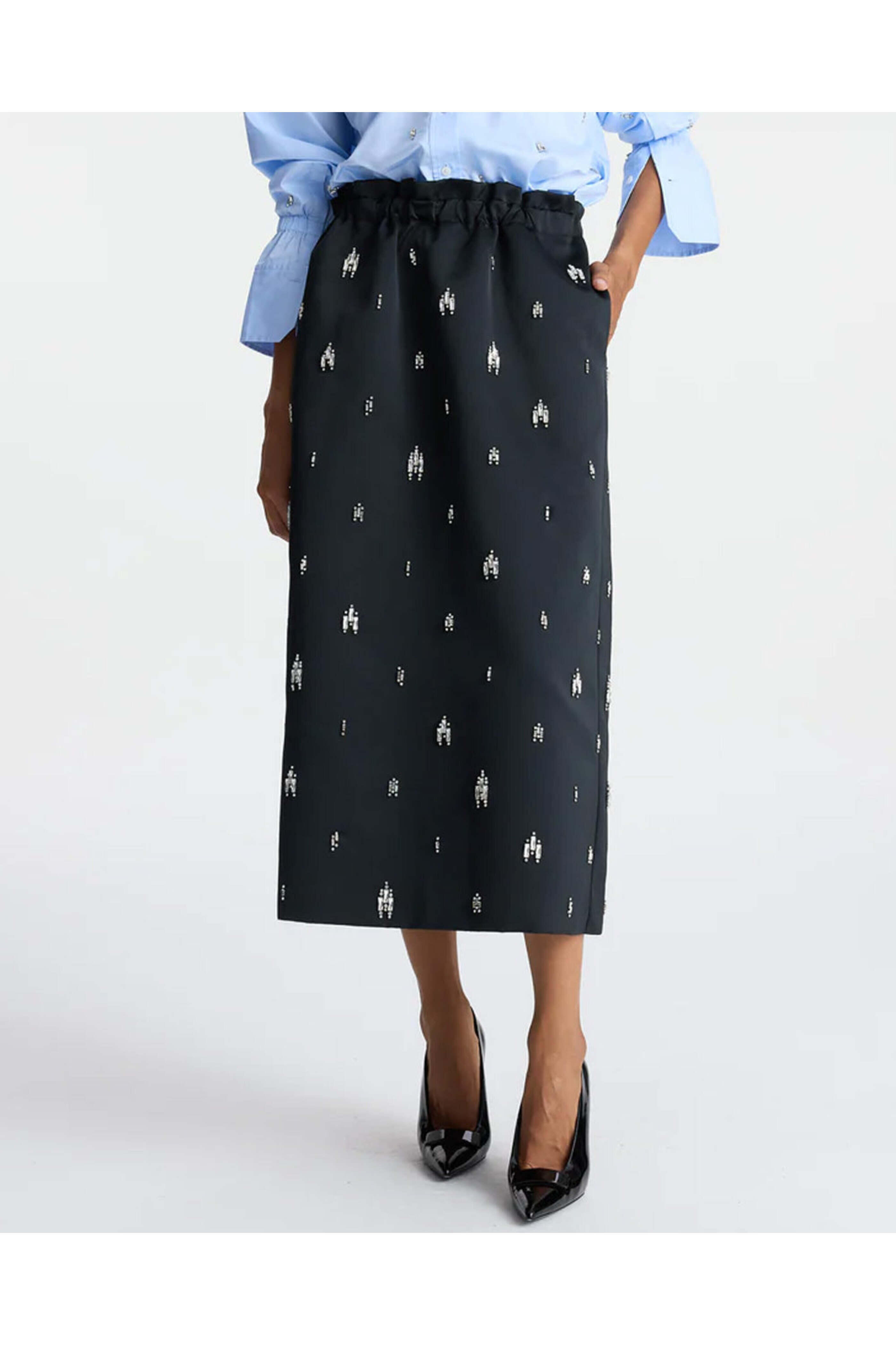 A.L.C. - Black Embellished Alexia Skirt