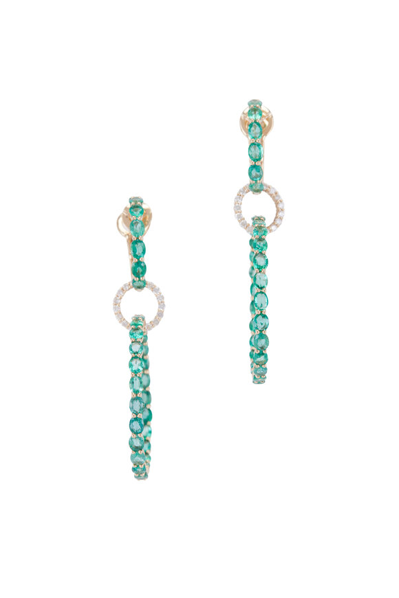 Kai Linz Emerald Double Hoop Drop Earrings