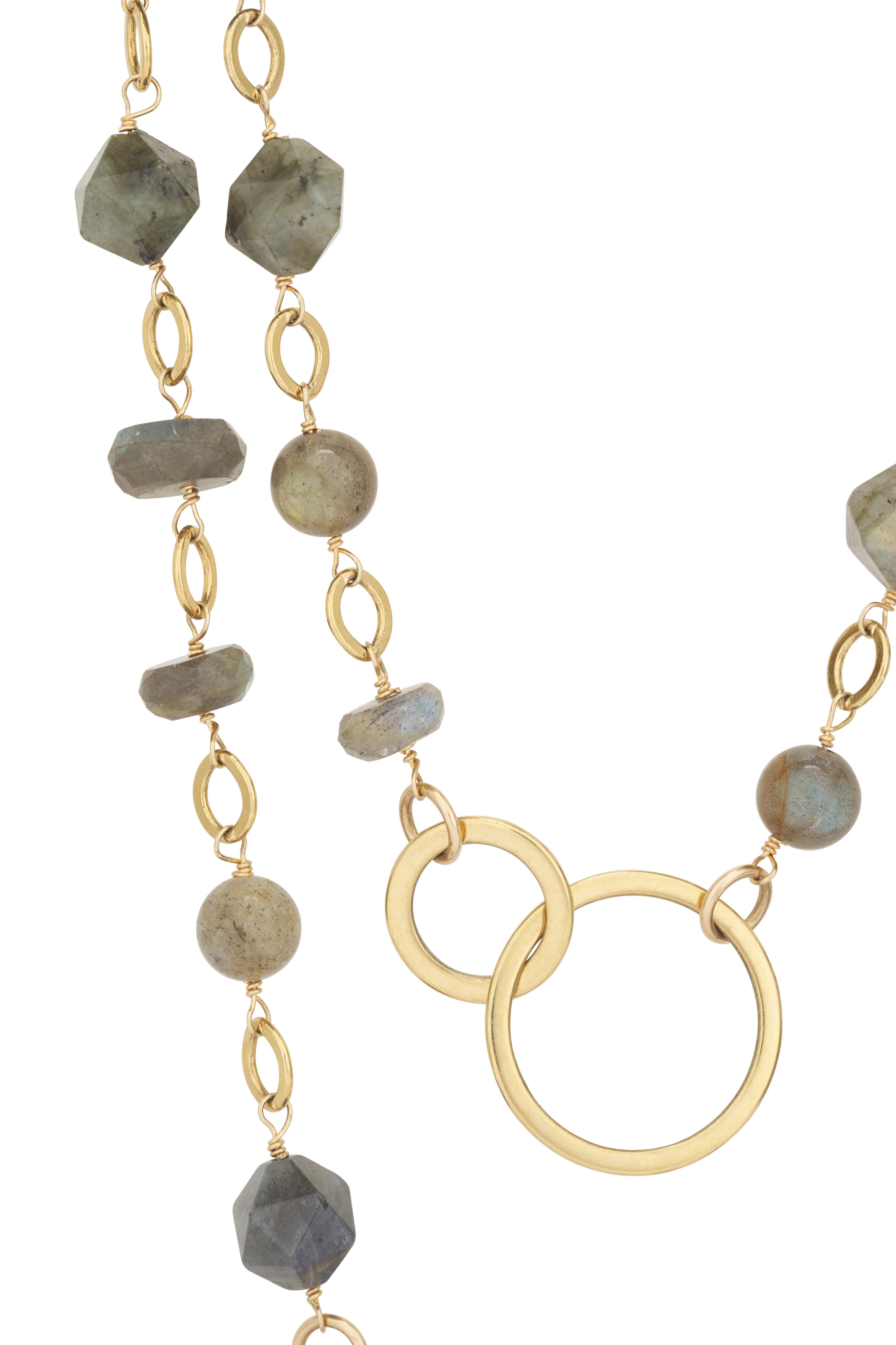 Cristina V. - Long Hand Linked Labradorite Necklace
