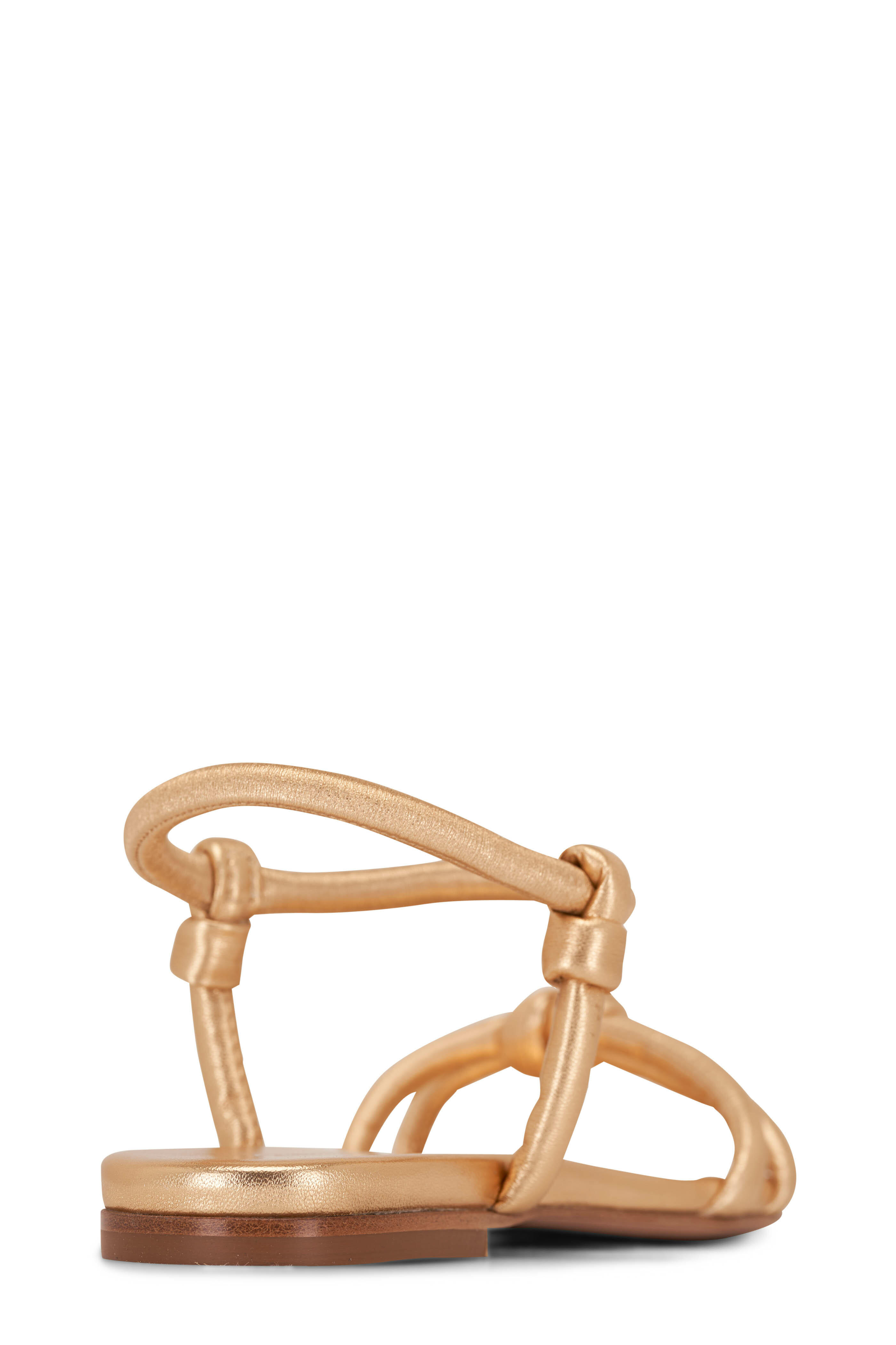 Gianvito Rossi - Juno Gold Mekong Knot Leather Sandal