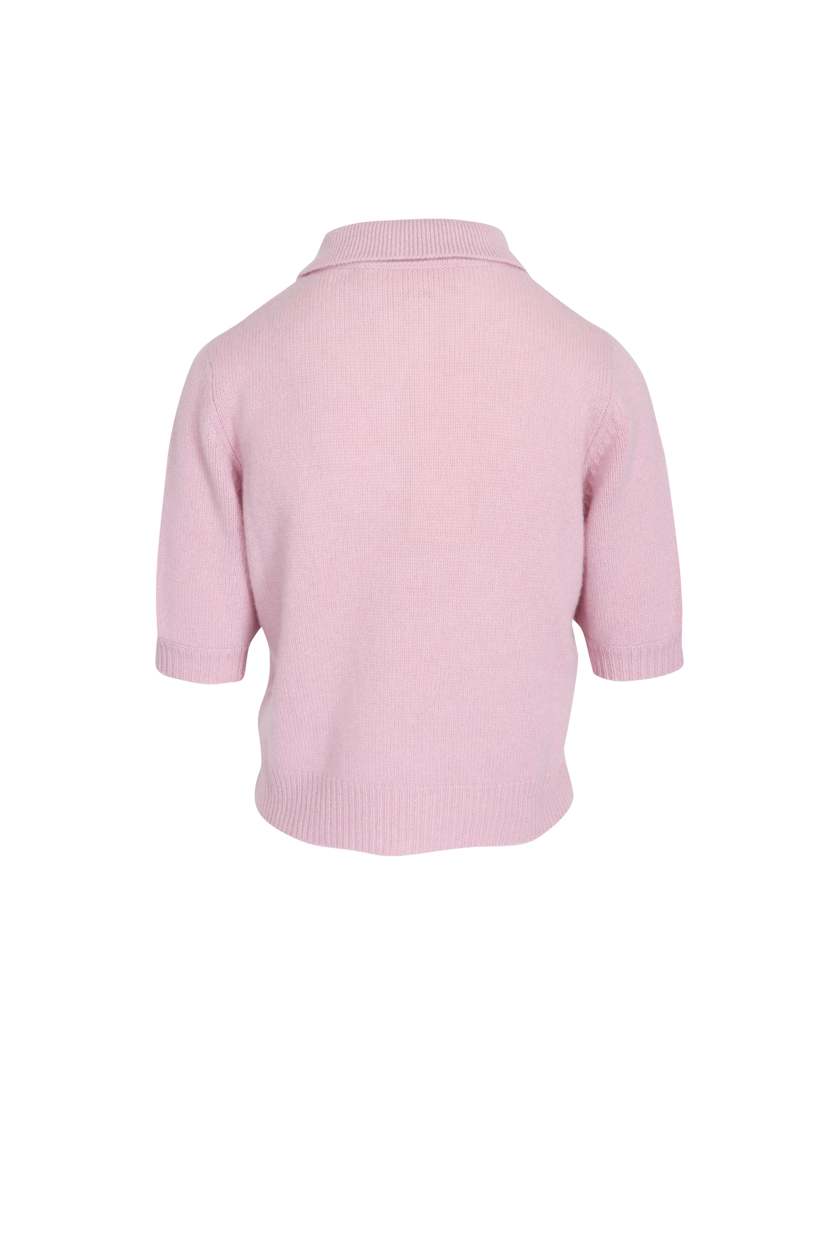 Marni - Pink Cashmere Polo Short Sleeve Sweater