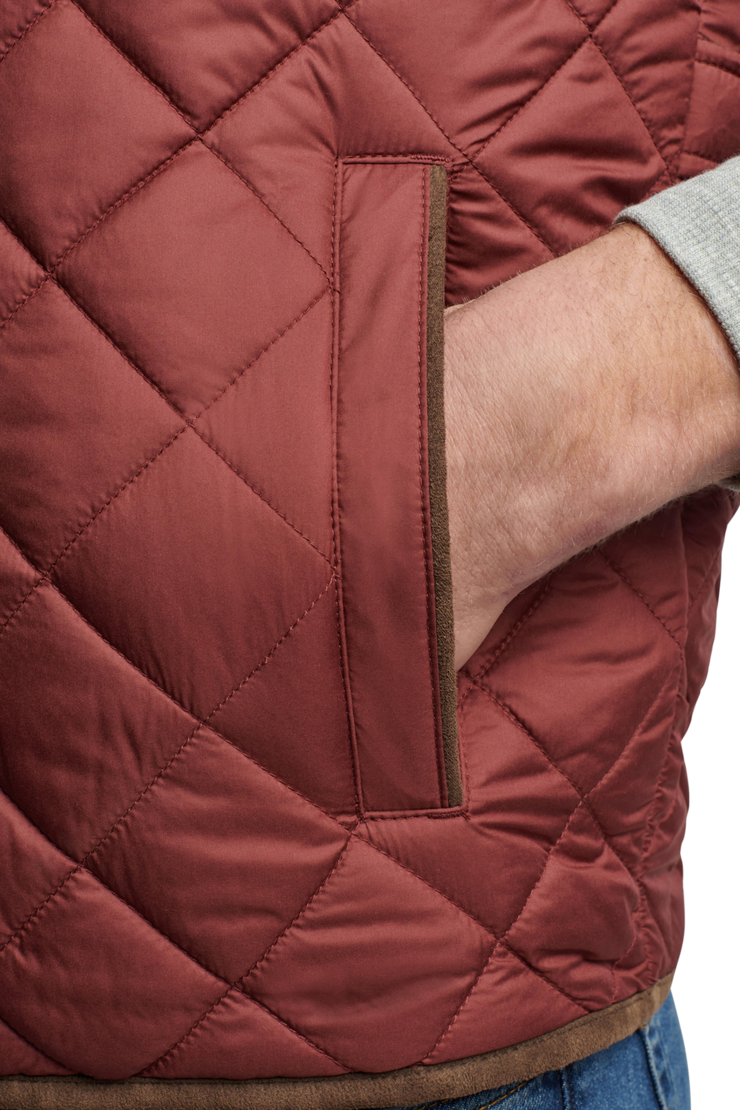 Peter Millar Essex Quilted Wool Travel Vest: Claret